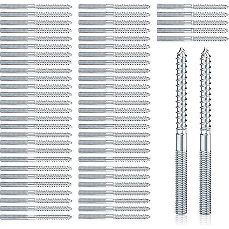 60 Pièces Vis Double Filetage M6 x 80 mm, Vis à Double Filetage (1/5)