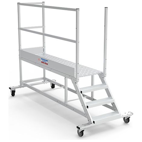 Piattaforma con ruote 4 gradini - Altezza massima di lavoro 2.80m - PTF204G-RS