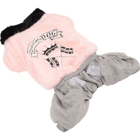 Vêtements d'hiver chauds et épais en peluche pour chien, tenue mignonne pour animaux de compagnie à 4 pattes par temps froid, pour chiens moyens et grands, rose, taille 4XL (1/5)