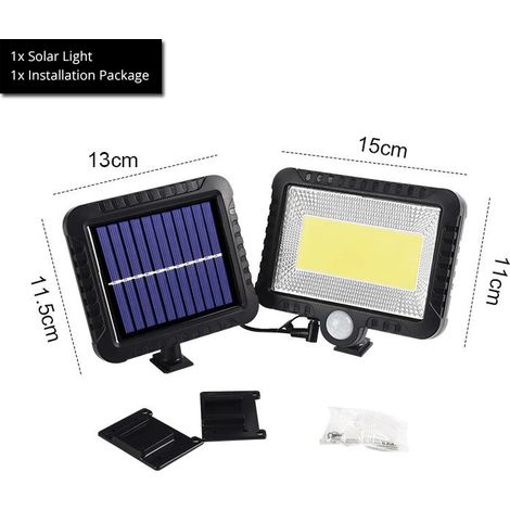 (Liste des colis) Lampes solaires d'extérieur pour jardin, applique murale, détecteur de mouvement, étanche IP65, lampes à économie d'énergie compatibles avec les cours extérieures, les rues, les porc (1/5)
