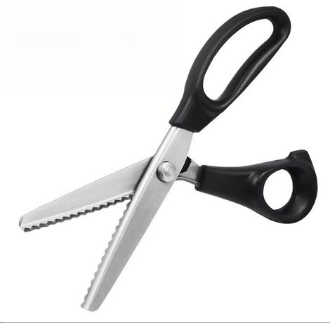 Ciseaux Piquetés - Lame Acier Inoxydable - Longueur Totale 23,5 cm - Denture Triangulaire 0,5 cm - Pour Tissus Cuir Papier - 1 Pièce (1/5)