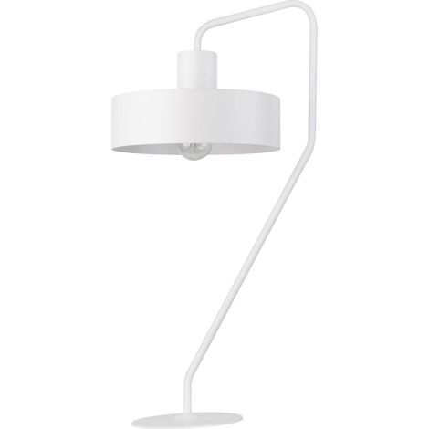 Lampe de table industrielle blanche 61cm E27 Jumbo