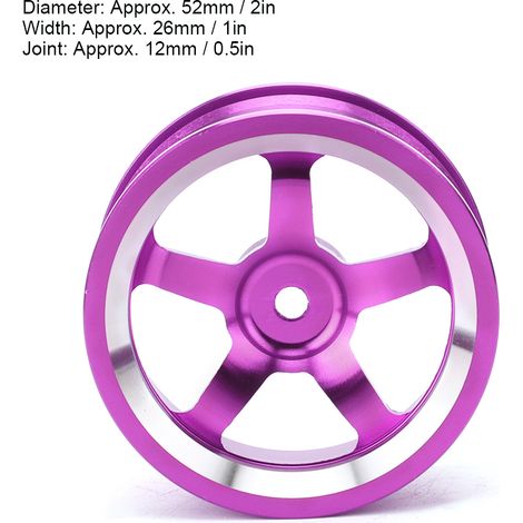 Stück 1/10-Felgen aus Aluminiumlegierung für HSP 94123 RC-Car, Drift-Zubehör – Lila (1/5)
