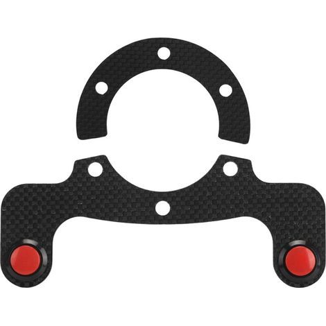 Carbon fiber external horn button kits for MOMO/OMP/Nardi/Sparco steering wheels, 6 bolts, dual button (1/5)