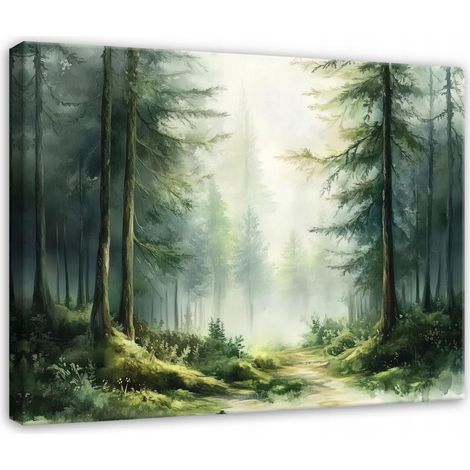 tableau fort 3d arbres nature pour chambre salon cuisine sur toile 120x80 (1/3)
