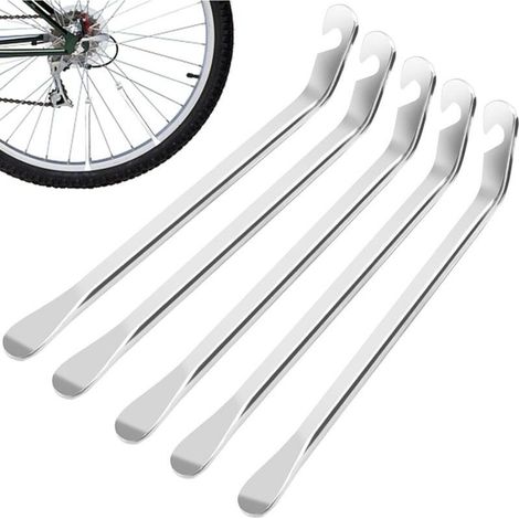 LaBlanc - Lot de 5 leviers démonte-pneus, levier de pneu en métal, leviers pour pneus en acier au carbone à haute densité pour vélo outil de réparation de crochet pour changement de pneu (1/4)