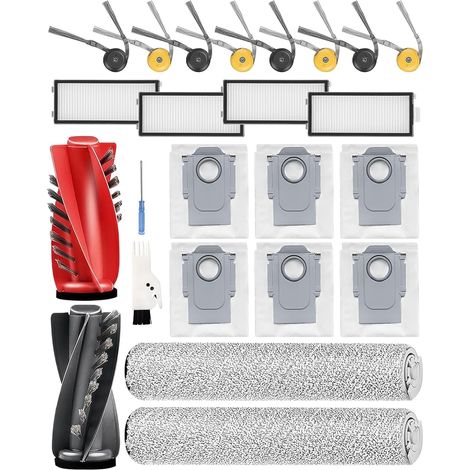 AQUATECHNICK - kit d'accessoires pour Roborock Qrevo Curv — brosses principales, latérales et filtres, rendement de nettoyage durable (1/5)