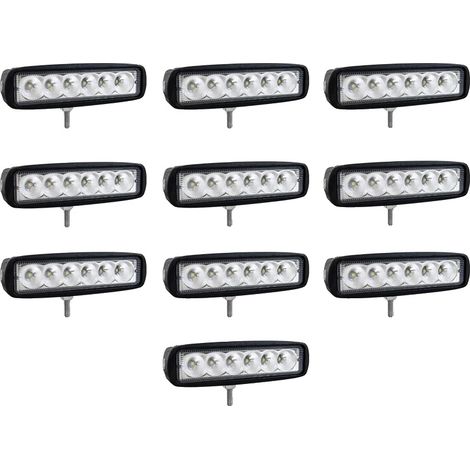 Luz de trabajo, LED de 18 W, resistente al agua IP67, haz de luz amplio de 10x. (1/2)