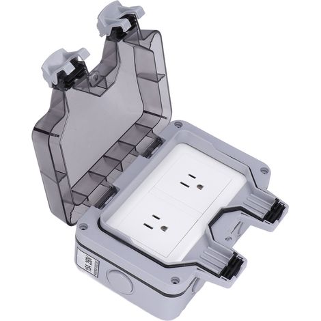 Prise murale extérieure étanche IP66, boîtier résistant aux intempéries, 2 prises, style américain, 250 V, 15 A