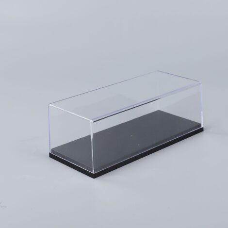 QORVA-Vitrine en acrylique pour voitures miniatures – Dimensions 185 x 80 x 68 mm – Résistante aux rayures et aux UV – Plaque de fond noire