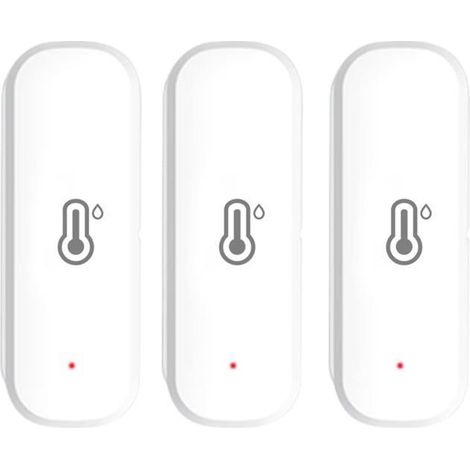 Lot de 3, capteur intelligent de température et d'humidité TUYA avec Wi-Fi, thermomètre et hygromètre d'intérieur avec (1/4)