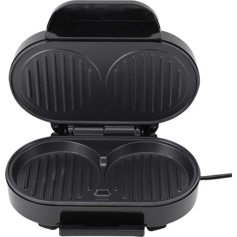 Machine à sandwich pour petit-déjeuner, machine à hamburger aux œufs à cuisson rapide avec revêtement antiadhésif, argent domestique et noir, adaptée aux restaurants familiaux (1/5)