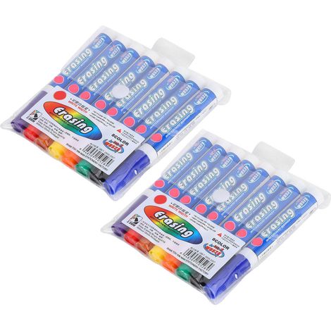 lots de 8 marqueurs pour tableau blanc effaçables à sec, à pointe fibre colorée, pour l'école (1/5)