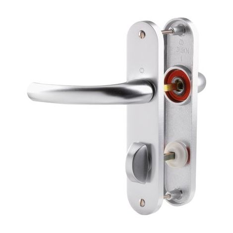 Poignée de porte intérieure - Tokyo - Hoppe Et Cie - Gris argent - Condamnation à voyant - 165 mm (1/3)