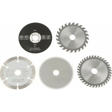 5pcs 85mm Diamètre Intérieur 15mm Mini-carbure Circulaire lame de Scie pour l'outil de Coupe 24 dents TCT /Plastique 36 dents /80 Dents HSS /Diamant /Résine Lame de Scie, Durable (1/4)