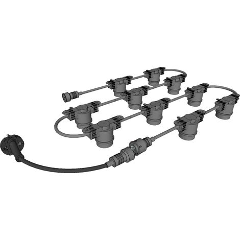 Jandei - Guirnalda exterior decorativa casquillo E27 5mts 10 bombillas Guirnaldas LED