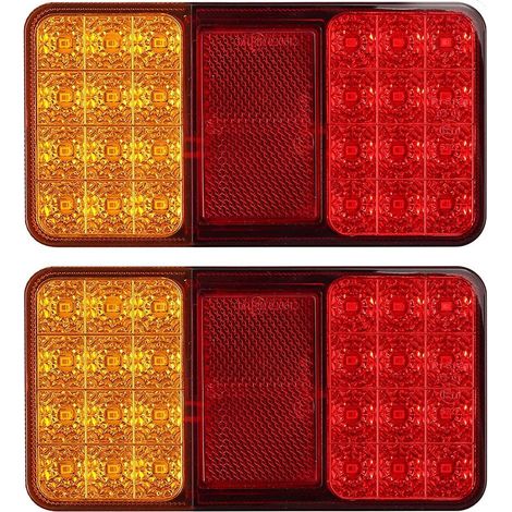 Luces traseras LED con marca E, indicador de posición de estacionamiento con 2 x 18 LED, luces de freno traseras LED impermeables, 12 V, universales para remolque, vehículo, caravana, camión, tractor