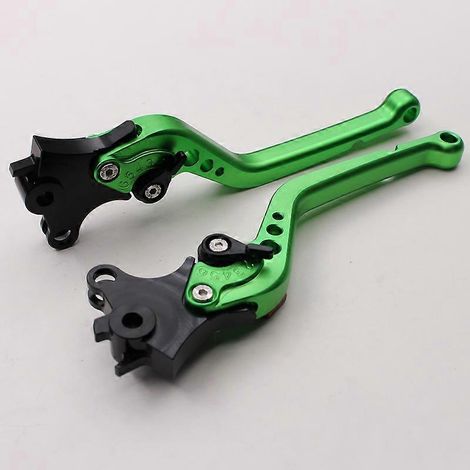 Accessoires de modification pour motos compatibles avec le levier de klaxon de frein CNC modifié pour BMW R NINE T (tige longue verte). (1/5)