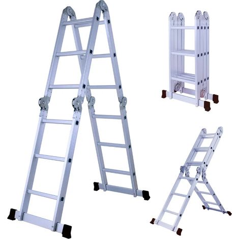 Herzberg hg 5002 scala pieghevole in alluminio multiorientamento