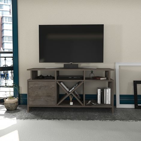 Auburn TV meuble TV 120 cm niches et armoire (wenge)