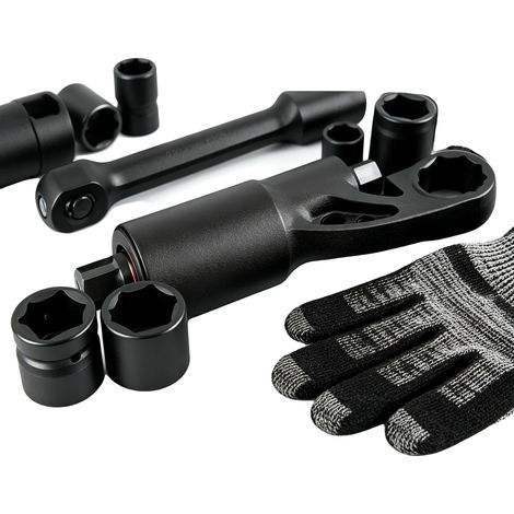 Set di chiavi moltiplicatrici di coppia, rapporto 1:64, coppia di uscita 4800 Nm, include 4 bussole, struttura in acciaio legato, custodia portatile. (1/5)