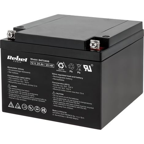 Rebel Batteria Gel 12V 24Ah senza manutenzione duratura (1/5)
