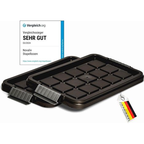 Couvercles de rechange Novaliv 2X 5 litres avec fermeture à clip 25x15 cm anthracite