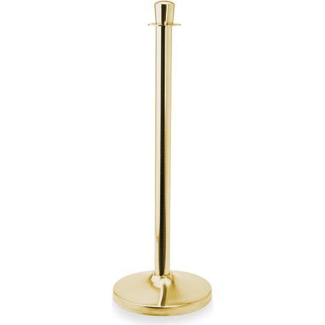 Barrière poteau tête cylindrique en Acier Inoxydable Doré H 950 mm Ø 320 mm - Lot de 2 - Was Germany