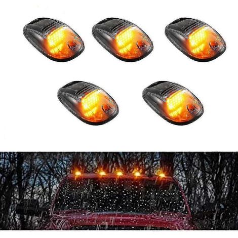 Feux de cabine solaires compatibles avec les camions, 5 feux de cabine LED, feux de gabarit de toit LED, feux de gabarit de toit sans fil (1/5)