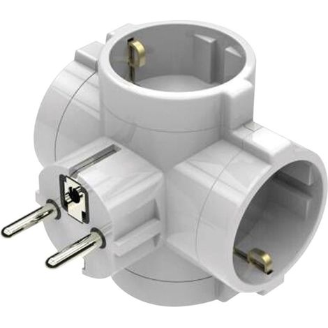 Adaptateur 4 sorties blanc 3680W 16A avec protection enfant (1/3)