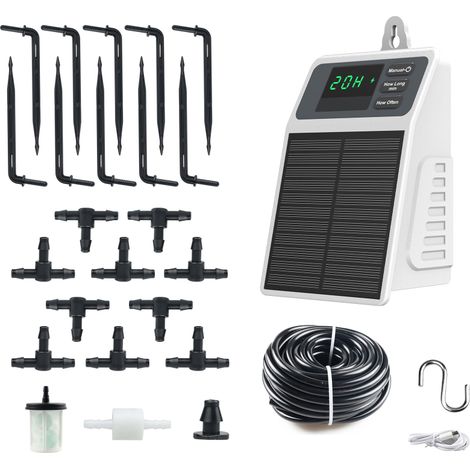 Programmierbares, automatisches Solarbewässerungssystem, 2200-mAh-Akku, 10 Tropfer, IPX5 (USB-C)