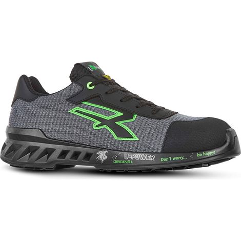 Zapatos de seguridad U-Power Mike S1P SRC ESD - 43 (EU) - Negro /Verde