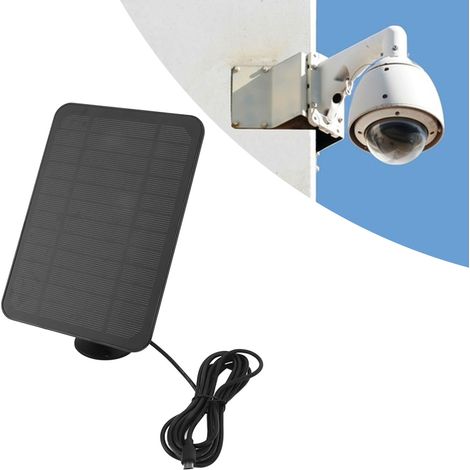 Stromsparende 4W 5V Video-Türklingel, kompatibel mit Arlo, Ring, Eufy und Blink, Solarladepanel, schwarzer Solarmonitor für den Außenbereich (1/5)