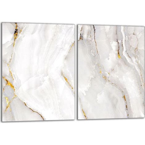 Protezione per piano cottura in vetro 2x40x52 Marmo (1/5)