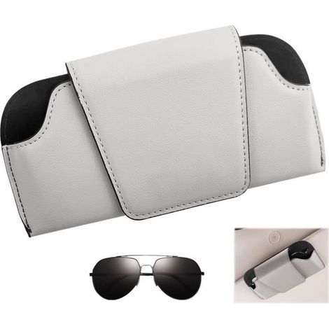 Porte Lunettes - Universel - Cuir PU Magnétique - Protection Lunettes - Accessoire Voiture (1/4)