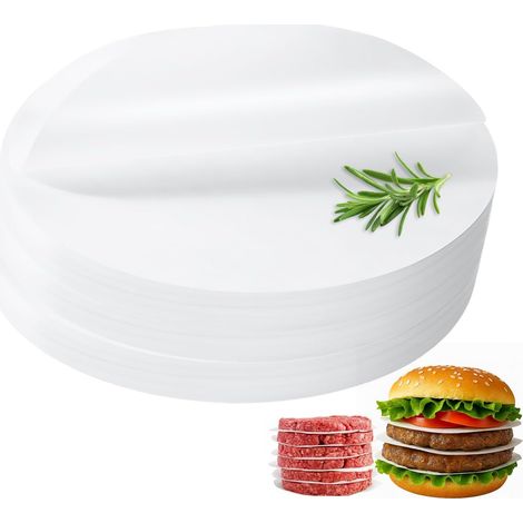100 Papier Steak Haché, 8x11cm Ovale, Résistant Chaleur, Pour Presse Burger, Cuisson Et Congélation (1/5)