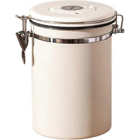Boîte de rangement hermétique pour café en grains, 1,8 L, blanche. (1/5)