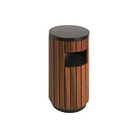 Colector de residuos para exteriores con aspecto de madera (1/4)