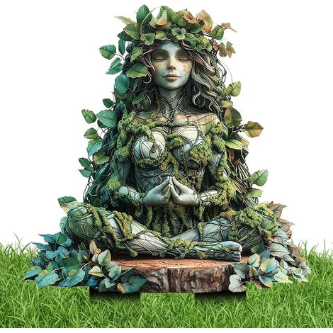Troll de l'herbe verte en acrylique, piquets de jardin, statue extérieure résistante aux intempéries, décoration de cour, modèle durable (1/5)