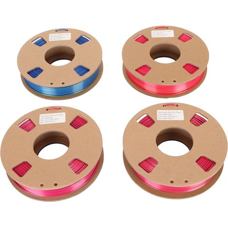 Spulen zweifarbiges PLA-Filament, 1,75 mm, Rot-Gold, Rot-Grün, Rot-Blau, Blau-Grün, 3D-Drucker-Filament-Set
