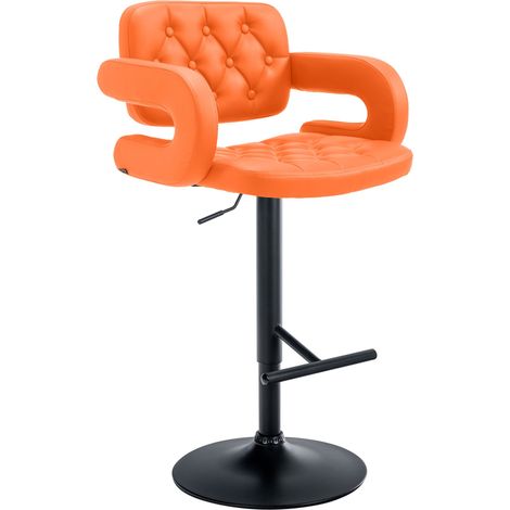 Barhocker Dublin Kunstleder orange schwarz (1/5)