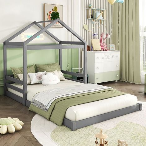 lit cabane enfant 140x200, sécurité renforcée ,lit combine enfant, Conception de maison