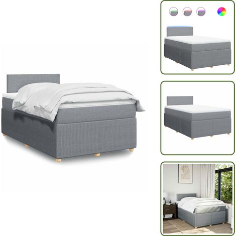 Sommier à lattes de lit et matelas gris clair 120x190 cm tissu - Sommier À Lattes De Lit - Sommiers À Lattes De Lit - Lit - Meuble De Chambre À Coucher (1/5)