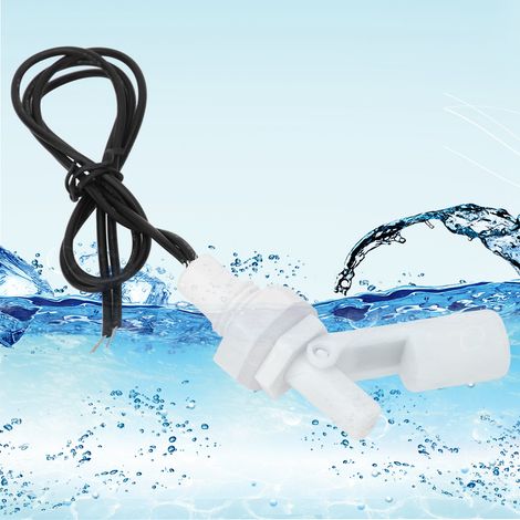 Lot de 2 capteurs de niveau d'eau à flotteur, montage latéral, plastique PP blanc, 16 mm, 0-110 V CC (1/5)