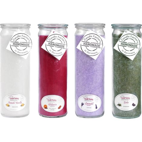 Candle Factory Kerzen-Set Lieblingsdüfte 4x Big Jumbo Duftkerze Dekokerze