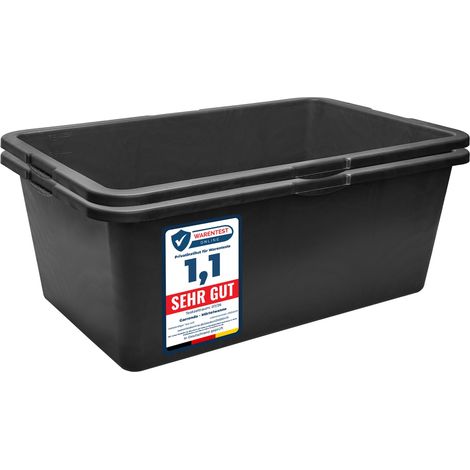 Garronda Mörtelwanne 2 Pack 80 L Rechteckig Mörtelkübel Kunststoffwanne – stabile Maurerkübel aus recyceltem PE Mörtelkasten für Beton, Garten oder Werkstatt GD-0169