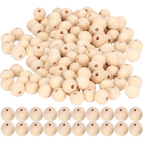 5 Pack Wooden Beads Natural Round Loose Rustic Country DIY Hand Made Jewelry Making Materials(Natural Color 14mm60pcs) (1/5)