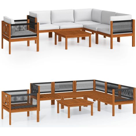 Maison Exclusive - 7-tlg. Garten-Lounge-Set mit Kissen Cremefarbe