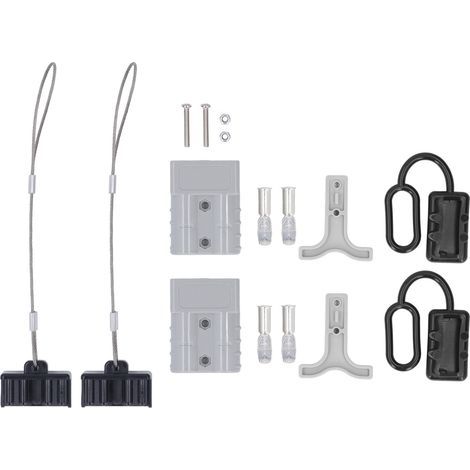 Kit de connecteurs rapides de batterie, 2 jeux, coque PC, Terminal en cuivre plaqué argent, prise de connexion et de déconnexion 50A 600V (1/5)