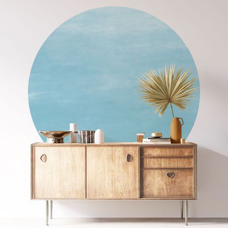 Sticker mural rond / cercle - Couleur Tendance - Diamètre 30 cm - Adhésif + Protection MATE (1/3)
